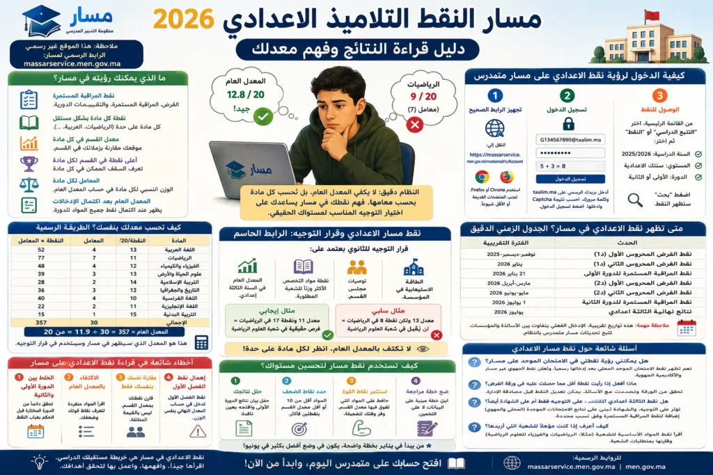 مسار النقط التلاميذ الاعدادي
